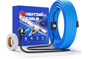 SOTISI Heizkabel mit Thermostat, 230V Selbstregulierendes Heizband Frostschutz, Heizdraht IP65 Wasserdicht Zum Schutz von Wasserleitungen, Dachrinnen und Weidetränken, 3 m Blau