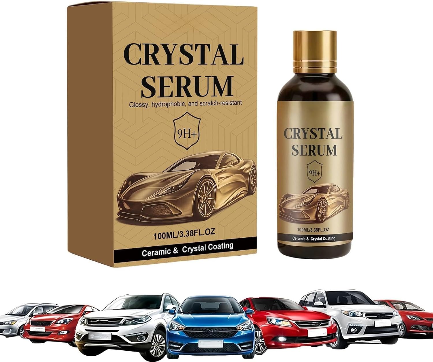 zoocco PTZ Crystal Serum, Advanced Graphene Ceramic Coating for Cars, 9H Hardness High Gloss Auto Detailing DIY Coating (1 PCS)