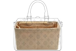 Lckaey bag insert organizer for Speedy 30 HandBag protective insert Tote Bag and hand bag inserts protector Y073Khaki-L
