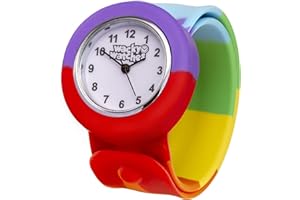 WACKY WATCHES Multicolour Wacky Watch Slap On Strap Fast Fit Kids Childrens Silicone Band Unisex Instant Fit Any Size for Boys and Girls Learn to Tell The Time
