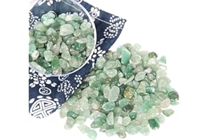 Orientrea 500 Grammi di Cristallo Naturale Quarzo Verde Fragola Pietra schiacciato, Fragola burattato Chip-Cristalli curativi Chip sfusi, Pietre levigate per Cristalloterapia e Reiki, Artigianato