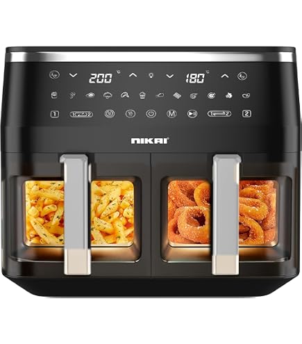 BridgePro 30L Digital Air Fryer Oven With Rotisserie Full Accessory Set - XL Family Sized 18 In 1 Dual Cook Smart Dial 360 Hot Air Circulation Time Temp Controlled Fast