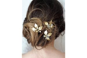 Kercisbeauty Wedding Crystal Hair Accessories Wedding Hair Pins Wedding Hairpiece Bridal Crystal Hair Pins Gift Wedding Hair Accessories For Flower Girls Bridal (Set of 3)(Rose Gold)