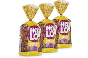 Heylo Seeded Keto Bread - 0.3g Carbs, 7.7g Protein | Low Carb Bread | 16 Slices | Low Calorie & Low Carb Sliced Loaf - 3 x 450g