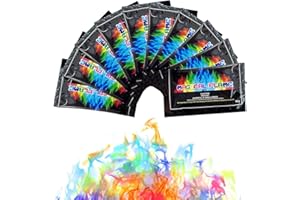 TOPJESS Buntes Feuerpulver, Magic Fire Powder, Colourful Fire Powder, 10 x 10g Buntes Feuer, Bunte Flamme Farbwechsel Powder Party und Halloween und Weihnachten, Ofen, Kamin für Outdoor-Events