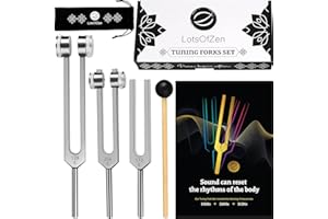 LOTS OF ZEN Tuning Forks for Healing (128Hz, 256Hz, 512Hz) — Body Weighted Tuning Forks Medical for Chakra Healing — Ideal Spiritual Gift for Women — Tuning Fork Set Frequency Healing Devices