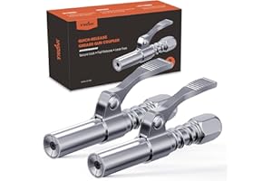 TRILINK Fettpresse-Mundstück 2 Stück – Schnellverschluss-Fettpresse-Adapter mit Einhandbedienung – Fettpressenkupplung mit 6-Backen-Verriegelung – Aufsatz passend für 1/8" NPT, SAE und Metrische Schmiernippel