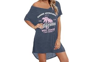 AI'MAGE Damen Strandkleid Bikini Cover Up Sommer Strandponcho Bademode V-Ausschnitt Strand Lose Vertuschen Shirt mit Drucken