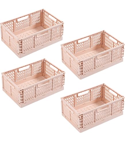 Keeeper Set Di 4 Cassette Pieghevoli Con Impugnatura Soft-Touch, 54 X 37 X 28 Cm, 45 L, Ben, Grigio Grafite