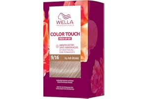 ‎WELLA PROFESSIONALS Wella Professionals Color Touch demi-permanente Haarfarbe ohne Ammoniak – Haarfärbemittel mit bis zu 50 % Grauhaar-Abdeckung – Ansatz-Kit inkl. Haarmaske – 9/16 Icy Ash Blonde (130 ml)