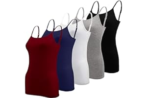 BQTQ 5 Pieces Basic Camisole Adjustable Strap Vest Top for Women and Girl