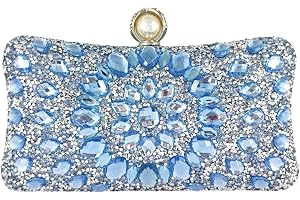Boutique De FGG Mini pärllås kristall kuvertväskor för kvinnor, aftonväskor bröllopshandväska, fest strass kuvertväska