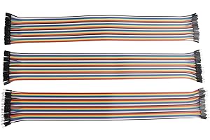 ZDE - Kit cavetti jumper dupont multicolore, 120 pezzi, 40 pin, compatibile con Arduino e Raspberry Pi Breadboard, 40 cm
