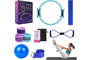 DIGSCAPE Better Kit de pilates pour femme, bandes de résistance pour entraînement des fessiers, ballon de yoga 25 cm, figure 8, bandes de résistance pour étirements