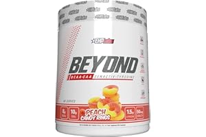 EHP Labs Beyond BCAA Powder Amino Acids Supplement for Muscle Recovery - 8g of Sugar Free BCAAs Post Workout Recovery & 10g of EAA Amino Acids Powder - 60 Servings (Peach Rings)