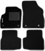 QUEMAR Tappetini Auto compatibili con Opel Astra K 2015-2021 / Kit Tappeti in Moquette e Gomma su Misura (Set 2 Anteriori + 2 Posteriori) / Ricami e Colori Personalizzati (4 Ricami, Bordo Rosso