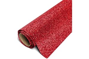 Siser Glitter HTV 12"x5ft Roll (Red) Iron on Heat Transfer Vinyl