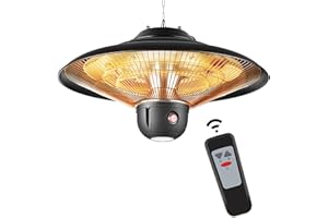 DONYER POWER Außenheizungen für Garten Terrassenstrahler mit Fernbedienung 800W/1200W/2000W Halogenstrahler Wasserdicht Gewächshaus Infrarotheizungen