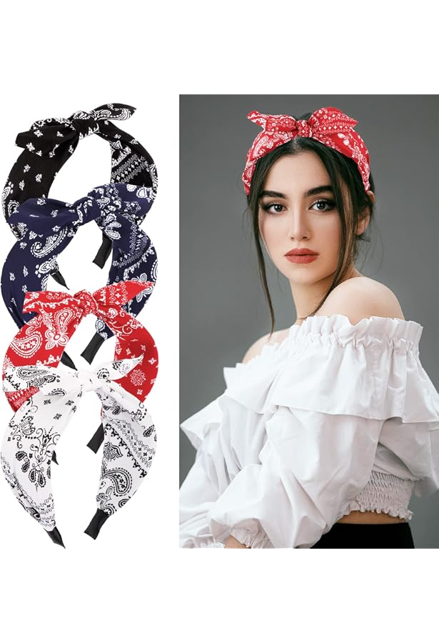 Rotes Gepunktetes Schleifen-Stirnband – Vintage Haarband Für Frauen, Mit Knoten, Für Alltag & Partys
