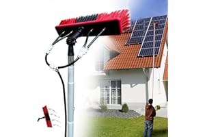 Gguwug Escoba telescópica para Limpieza hasta 3m~15m, Equipo de Lavado, Kit Limpieza Placas solares Alimentada por Agua, Limpieza para Paneles solares fotovoltaicos, Cepillo de 35 cm