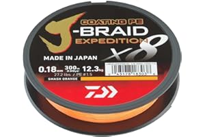 DAIWA J-Braid Expedition X8E, 300m, Smash Orange, Braided Fishing Line