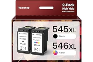 TOMOKEP 545XL 546XL High Yield Ink Cartridges Compatible for 545 546 Ink Cartridges Replace Use for Pixma TS3150 MG3050 TR4550 TS3350 MG2950 TR4551 TS3355 MG2550 TS3100 (1 Black, 1 Tri-Colour)