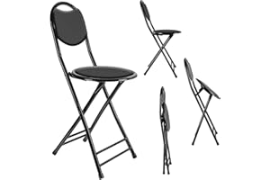 Luebel® Heavy Duty Metal Padded Folding High Chair Kitchen Stool Seat for Home,Load Bearing