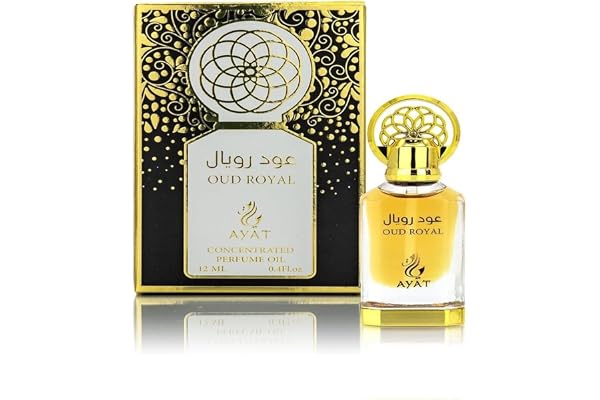AYAT PERFUMES – Huile de Parfum 12 ml Extrait de Parfum Oriental Arabian Odeur Longue Durée Musc Halal Oud Naturel Ambre Sans Alcool Pour Homme et Femme - Fabriqué à Dubaï (Oud Royal)