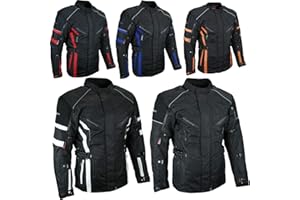 HEYBERRY Herren Touren Motorradjacke Textil Schwarz Rot Orange Blau Weiß
