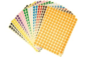 CHEERHOM 3300 Pezzo Bollini Adesivi Colorati, 20 Pcs Round Dot Etichette Adesive Colorate 10mm Autoadesivi Colorati Plastica Codifica Etichette Punti di Marcatura per Etichettatura (10 Colori)