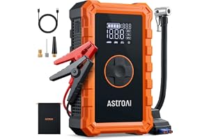 AstroAI Jump Starter with Air Compressor Portable Car Jump Starter | Car battery charger jump starter(9.0 Gas/6.5L Diesel) with 150PSI Cordless Auto-Shutoff Tire Inflator