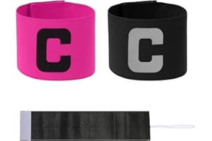 Piriuuo 2 Stück Fußball Kapitänsbinde, Verstellbare Fußball Armbinde Elastizität Kapitänsbinde Captains Armband für Kinder Erwachsene Junior Viele Sportarten, Schwarz, Rosa