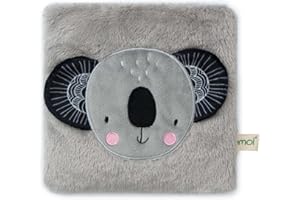 UMOI Coussin noyau de cerise carré pour enfant avec housse douce et amovible, koala gris 18 x 18 cm