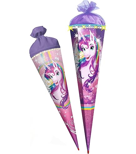 Nestler Schultüte Regenbogen Einhorn 70 Cm - Runde Zuckertüte Für Den Schulanfang