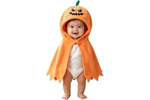 Lejafay Flicka unisex jacka fleecejacka kappa kappa teddyjacka poncho | Oregelbunden tandad fåll, lätt att sätta på och ta av, Jack O Lantern ansikte broderi, födelsedag, danskläder