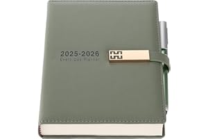 GOLDAYPLN Agenda académica 2025-2026 para lácteos, agenda académica 2025-2026, A5, página por día, de julio de 2025 a junio de 2026, organizador diario mensual con pestañas mensuales coloridas, bolígrafo, lazo