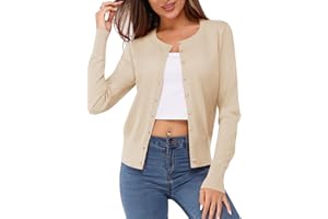 VOTEPRETTY Women's Button Down Lightweight Cardigans Long Sleeve Knit Cardigan Casual Shrugs Outwear