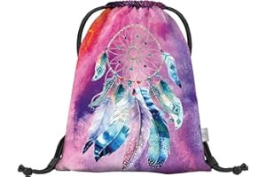 Baagl Sac de sport pour filles, sac à chaussures imperméable pour enfants, écoles et jardins d'enfants Sac de sport à cordon pour garçons, sac à dos à cordon