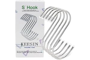 KEESIN S Haken,15 Stück Haken Edelstahl Haken Zum Einhängen Metallhaken für Badezimmer, Schlafzimmer, Büro, Küche, Geschäft(Groß)