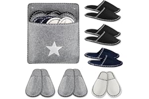 RHHGHY 6 Pares Zapatillas Casa Invitados Fieltro Kit, Antideslizantes Hotel Pantuflas de Invitados, Unisex Zapatillas Invitados Casa, con Bolsa de Almacenamiento, para Hogar, Viajes, Hotel, Baño