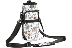 Nuovoware Borsa per Borraccia in Neoprene, 750ml/1000ml/1800ml Custodia per Bottiglia con Tracolla Regolabile Maniglia, Borsa Portatile Porta Borraccia Ciclismo da Escursionismo Campeggio