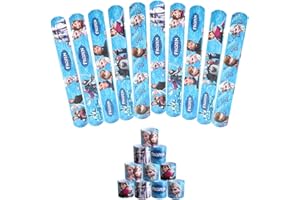 MODALI Slap Bracelets, Frozen Bracelets de Chez pour Enfants pour Les Fêtes D'anniversaire, 10 PCS Slap Bracelets à Claquer pour Enfant Parti Sac Remplisseurs Cadeau Party Favors pour Filles Garçons