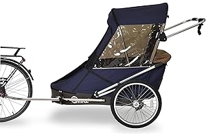 WIKE Special Needs Trailer - Large Includes Stroller and Jogging Kit - Navy/Brown