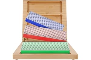 DMT Diamond Whetstone™ Pierre à aiguiser diamantée dans un coffret en bois, lot de 6", grossière, fine, extra-fine | Pierre à aiguiser de 15 cm pour couteaux et outils | W6EFC