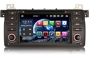 Erisin 7 Pulgadas 8-Core 4GB+64GB Android 13 Radio Coche Bluetooth Estéreo Navegación de Automóvil para BMW E46 Serie 3 M3 Rover 75 MG ZT GPS Carplay Android Auto WiFi DSP RDS OBD2 Dab+ USB FM CD DVD