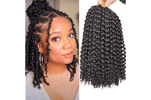 Xtrend 7 Packs Passion Twist Hair 12 Inch Water Wave Synthetic Braids for Butterfly Locs Crochet Braiding Hair for Goddess Locs Short Bohemian Locs Hair 18Strands/Pack 4#