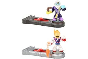 Akedo 14258 EA Ultimate Arcade Warriors Versus Pack THUNDERWIND VS BURNOUT Mini Battling Action Figures Ready, Fight, Split Strike, Multicolor