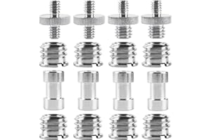 WANGLAOWU 16 szt. adapter gwintowany do kamery 1/4 do 3/8", śruba statywu 1/4 do 1/4 i 1/4 do 3/8, adapter śrubowy 1/4 na 3/8 cala, adapter śruby do aparatu/głowicy kulowej/statywu/stojaka świetlnego
