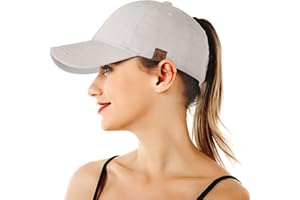 BLURBE Ponytail Baseball Caps for Women - High Pony Caps, Cotton Plain Color Adjustable Classic Sports Casual Ponytail Baseball High Bun Ponycaps for Womens