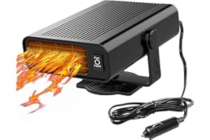 DSLIHA Car Heater, 12V 120W Portable Auto Heater, 2 in 1 Heating/Cooling Air Heater with Plug-in Cigarette Lighter, Car Demister Fast Heating Defrost Defogger Automobile Windscreen Fan (black01)